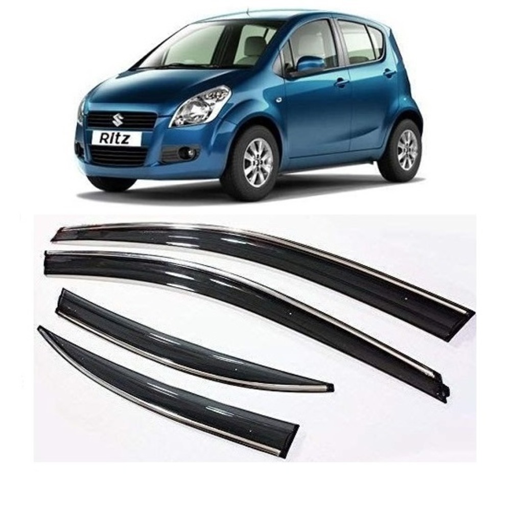 rain window door visor wind deflectors and sunshield protectors  For Ritz - black